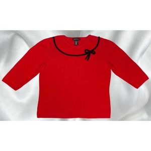 Feminine Teachercore Red Short Sleeved Pullover Sweater